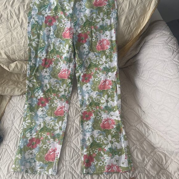 NWT Reformation Pinegrove High Rise Linen Pants in Summer of Love Floral Size 2 - Picture 4 of 6
